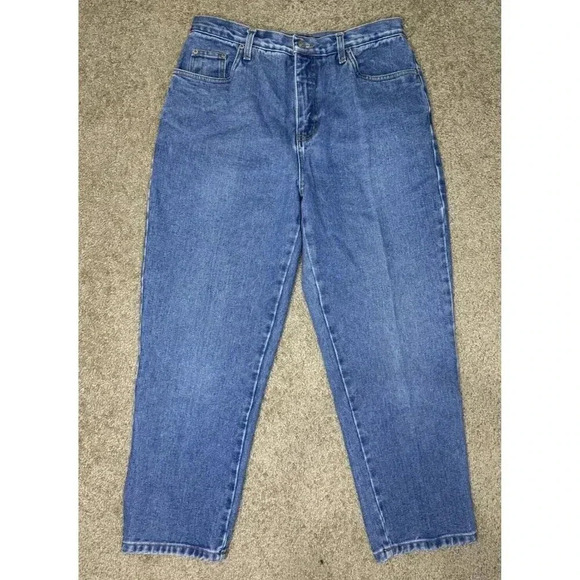 Bill Blass Denim - BILL BLASS Vintage Women High Waist Mom Jeans Easy Fit Tapered Leg 12P 30x27 Y2k